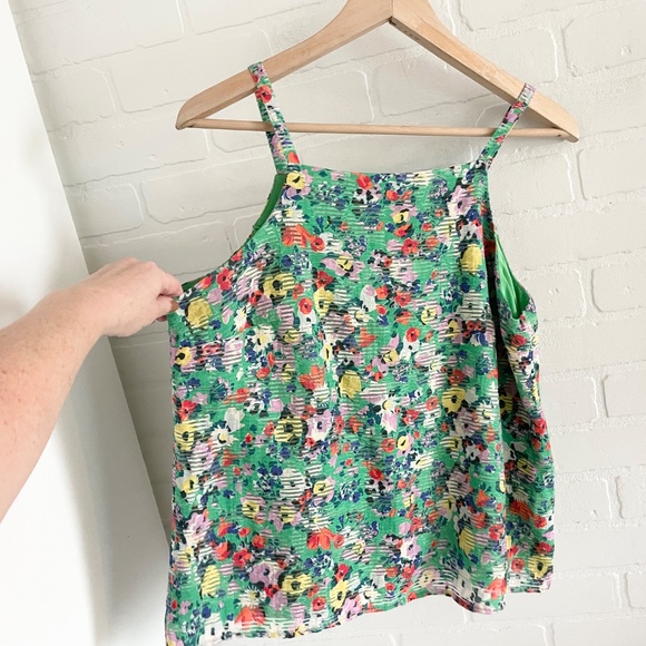 Anthropologie x Maeve Quinn Textured Cami Floral print Kwlly green Boho 8 - Picture 5 of 13